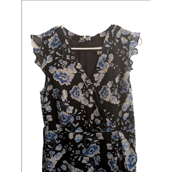 Women's KARL LAGERFELD PARIS Blue Floral Wrap Dress Size 10 - Picture 3 of 7